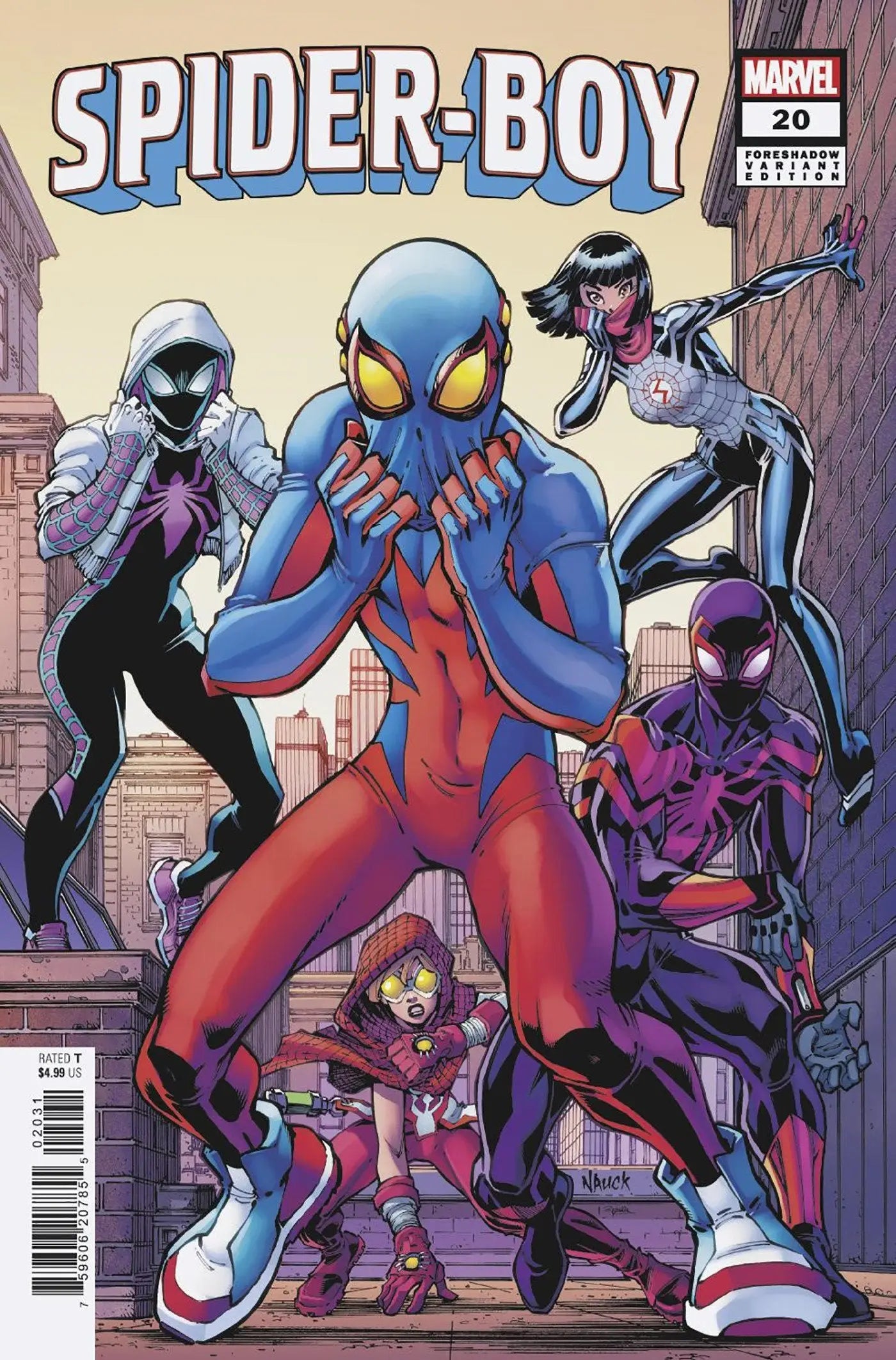 Spider-Boy #20 Todd Nauck Foreshadow Variant comic book cover featuring dynamic art