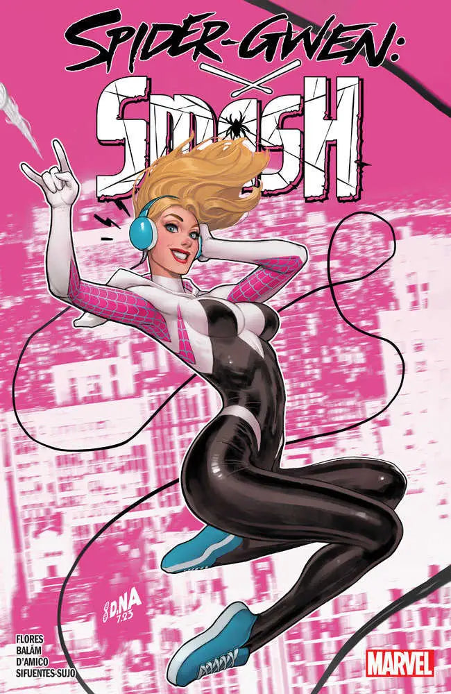 Spider-Gwen Smash comic book cover featuring Spider-Gwen in action art style