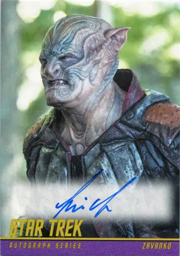 Star Trek Beyond Classic Autograph Card featuring Kim Kold as Zavanko with alien autograph