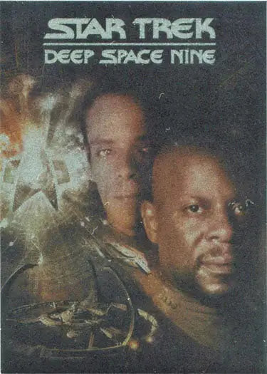 Promotional poster for Star Trek DS9 featuring main characters on DVD cover art