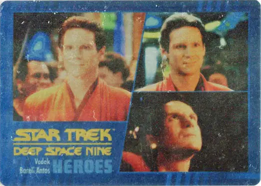 Star Trek DS9 Heroes & Villains Trading Card with three character portraits