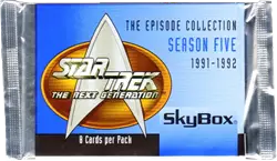Star Trek The Next Generation Season 5 DVD case with trading card pack collectible