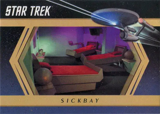Sickbay aboard a starship from Star Trek in the Star Trek TOS Captains Collection trading cards