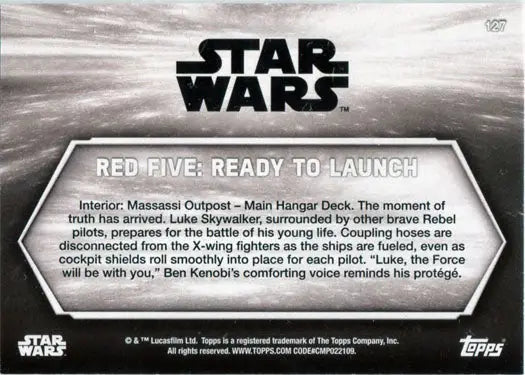 Star Wars trading card Red Five Ready to Launch from Green Base Parallel Chase Card 127