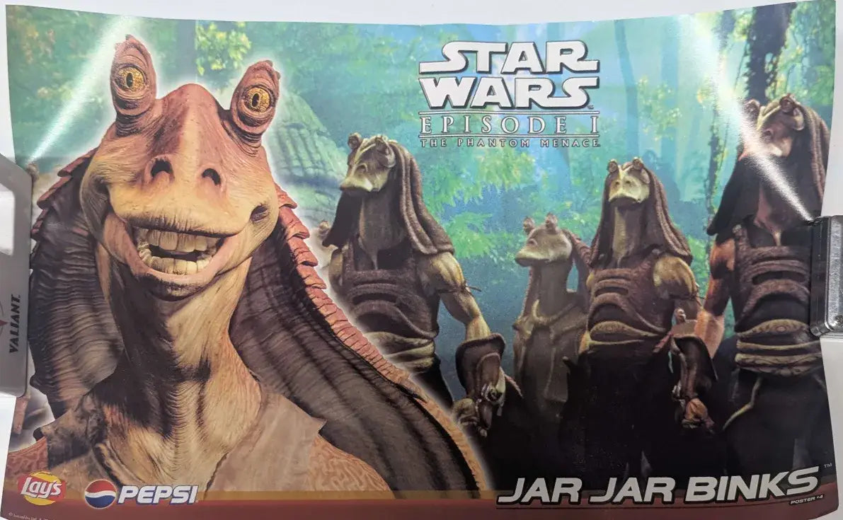 Jar Jar Binks promotional poster from Star Wars Episode 1 for Star Wars promotional set