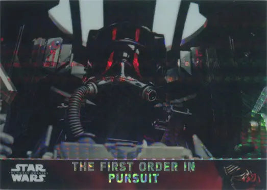 TIE Fighter cockpit interior with control panels on Star Wars Force Awakens chase card