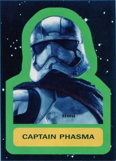 Stormtrooper helmet with reflective surface in Star Wars Journey Character Sticker Chase Card