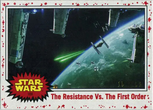 Space battle scene with starships and laser fire on Star Wars Parallel Chase Card