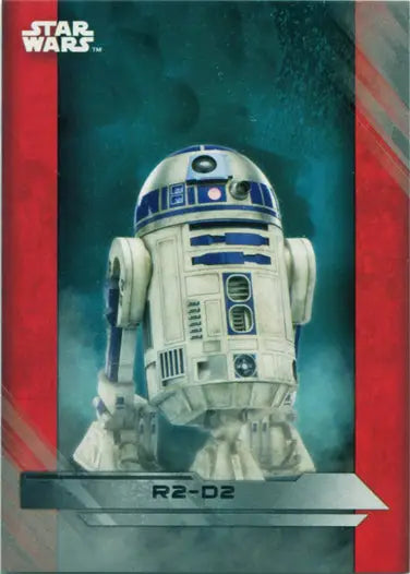 R2-D2 from Star Wars on Last Jedi Silver Base Parallel Chase Card for trading cards