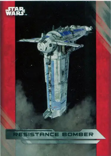 Resistance Bomber from Star Wars featured on exclusive trading card 58/99 collectible