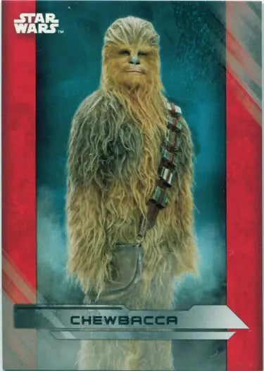 Wookiee character from Star Wars on Last Jedi trading card featuring bandolier design