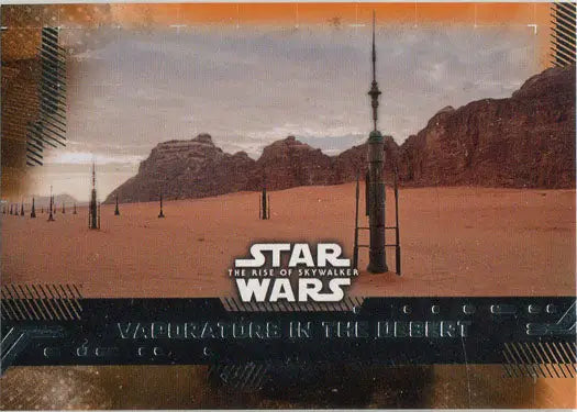 Desert landscape with vaporators highlighting the Orange Parallel Star Wars trading card