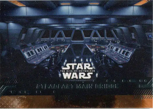 Cockpit of an Imperial Star Destroyer from Star Wars on an Orange Parallel trading card