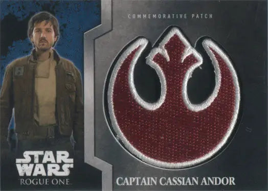 Commemorative patch card featuring the Rebel Alliance starbird symbol from Star Wars