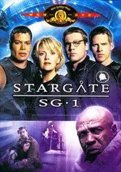 Stargate SG-1 Season 9 DVD cover with main cast portraits for trading cards promotion