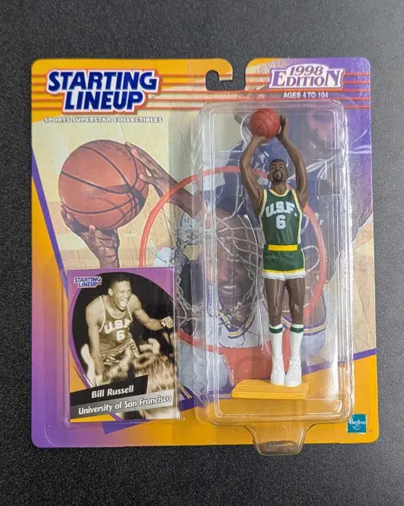 Starting Lineup 1998 Edition Bill Russell University of San Francisco basketball action figure in packaging