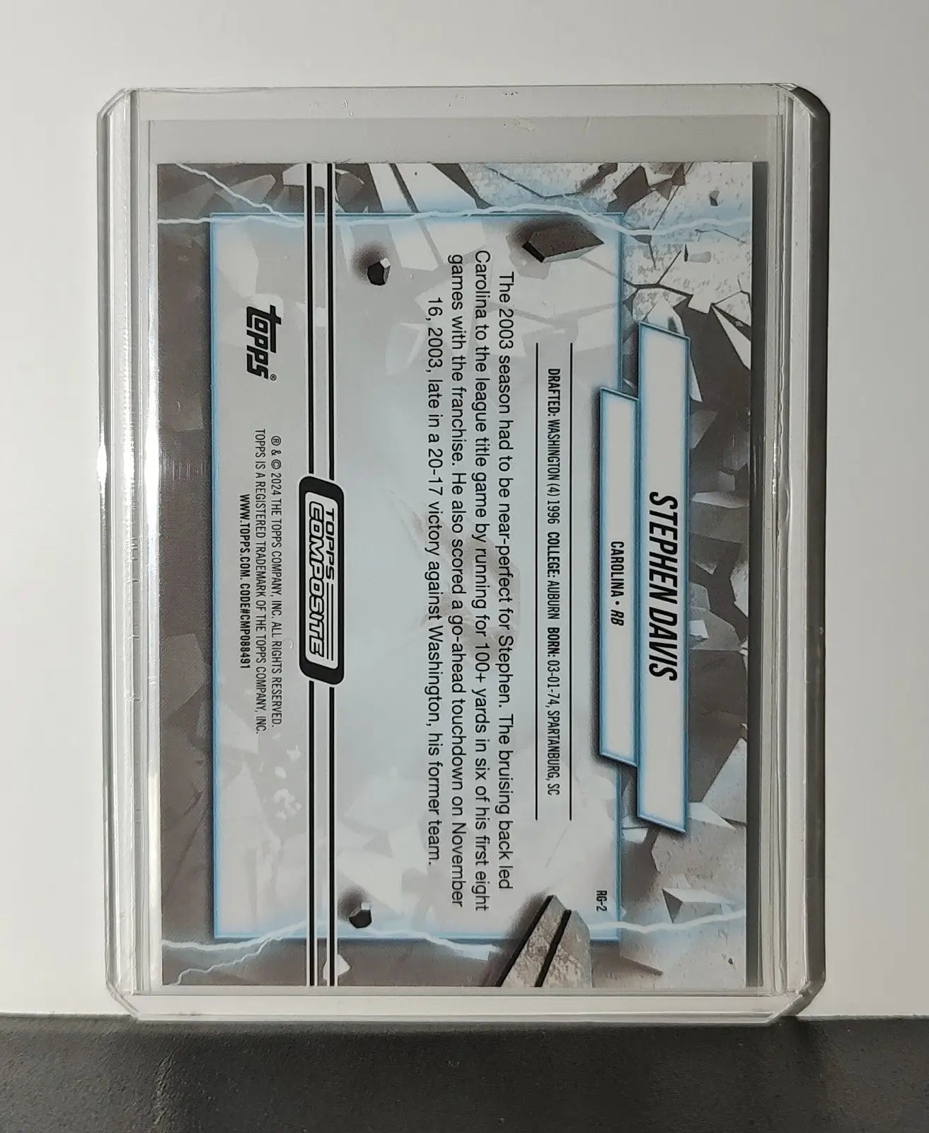 Stephen Davis 2023 Topps Resurgence Grounded NFL #RG-2 Card Carolina Panthers