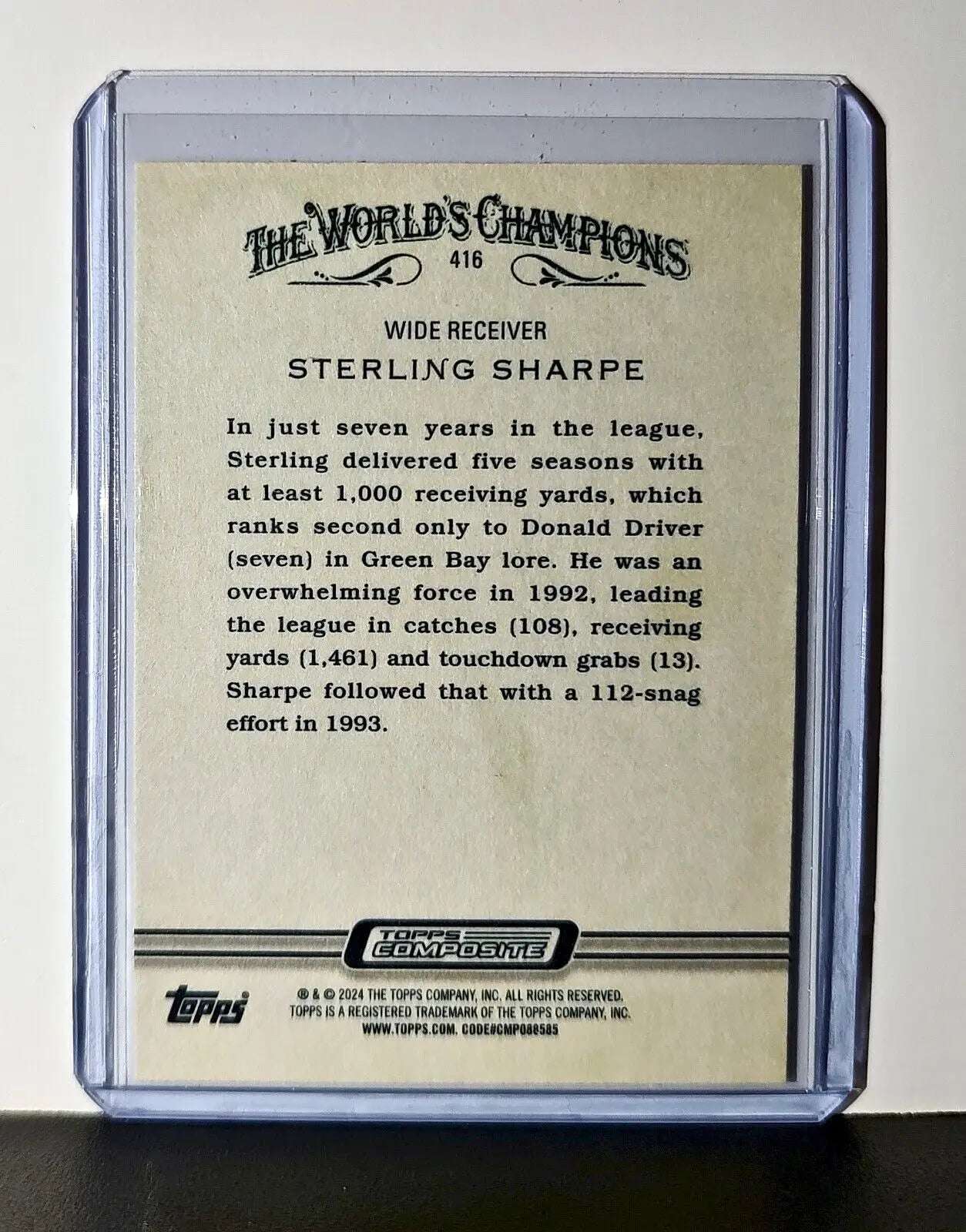 Sterling Sharpe 2023 Topps Allen & Ginter NFL #416 Card Green Bay Packers - Football Card Single