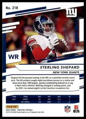 Sterling Shepard 2022 Panini Prestige #218 New York Giants - Football Card Single