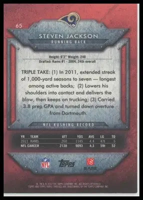 Steven Jackson 2012 Topps Triple Threads #/989 #65 St. Louis Rams