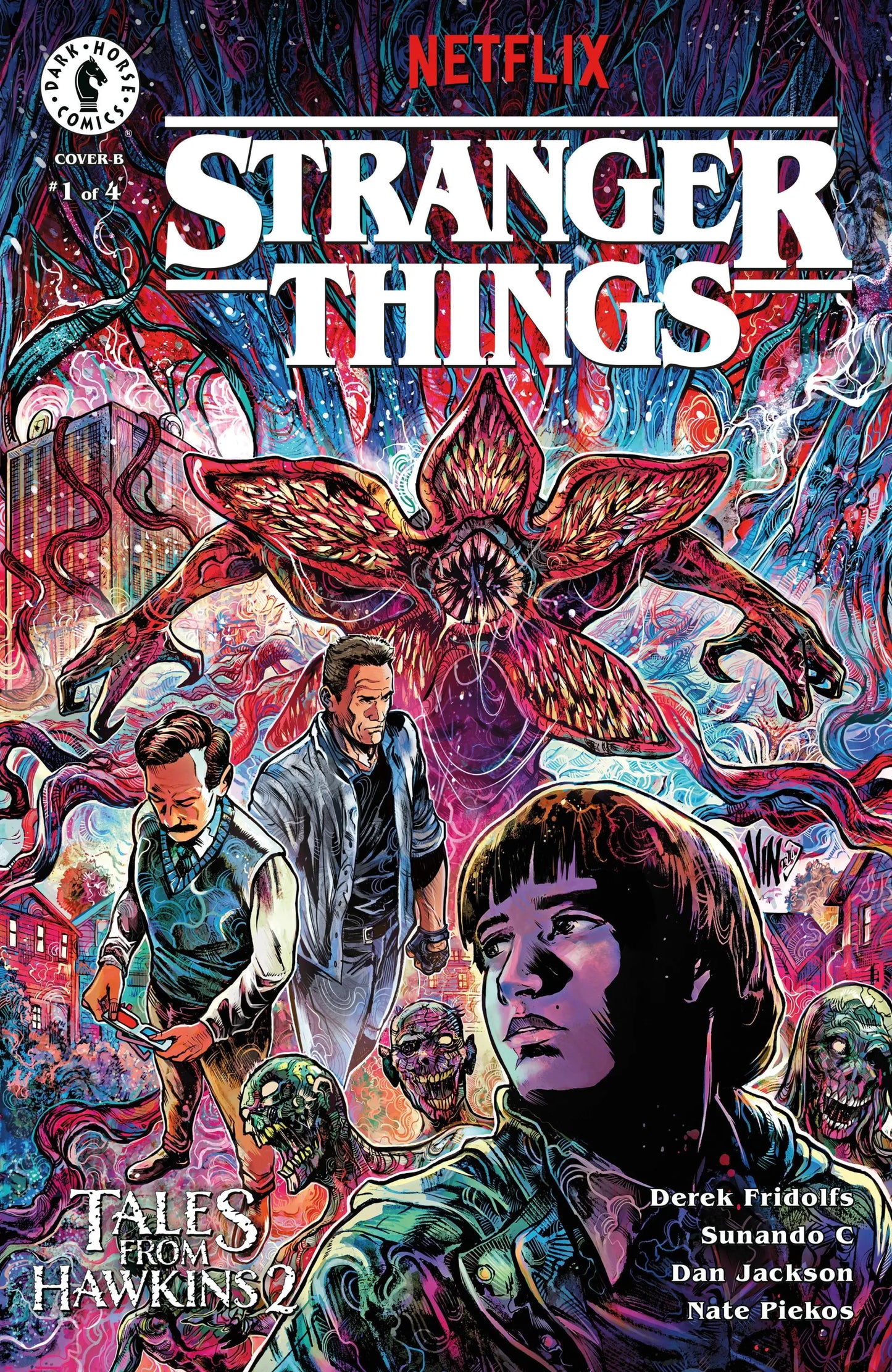 Stranger Things Tales comic book cover from Stranger Things Tales series featuring Hawkins scene