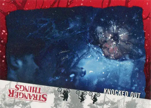Blurry underwater scene with dark shape and bubbles on Stranger Things Red Parallel Trading Card