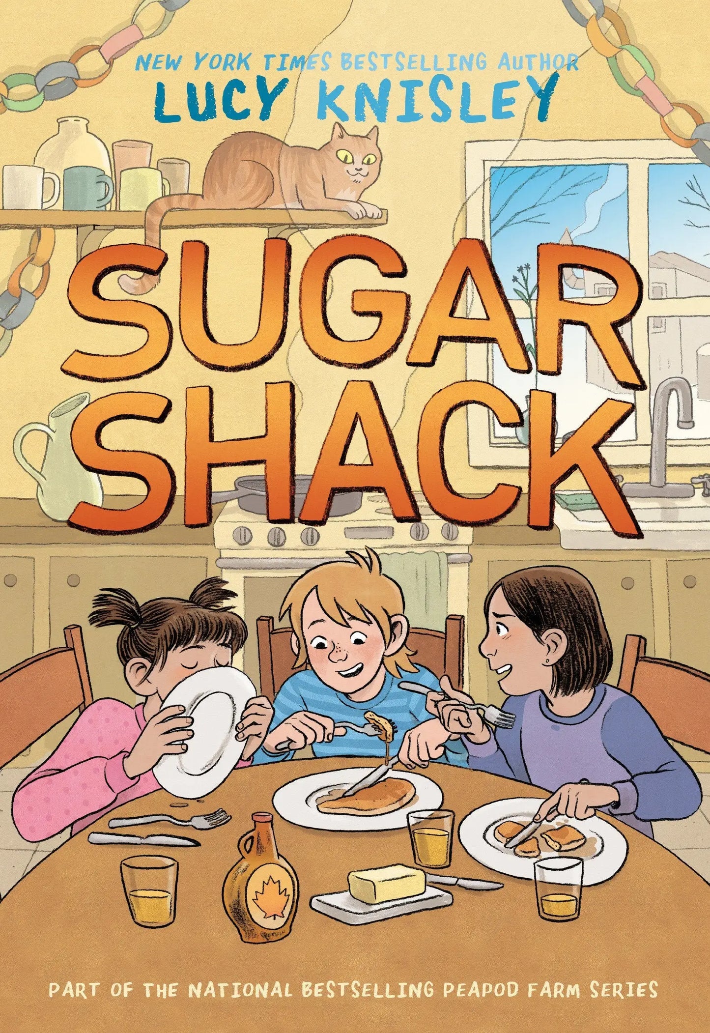 Children’s book with an illustrated cover featuring Peapod Farm and Sugar Shack GN