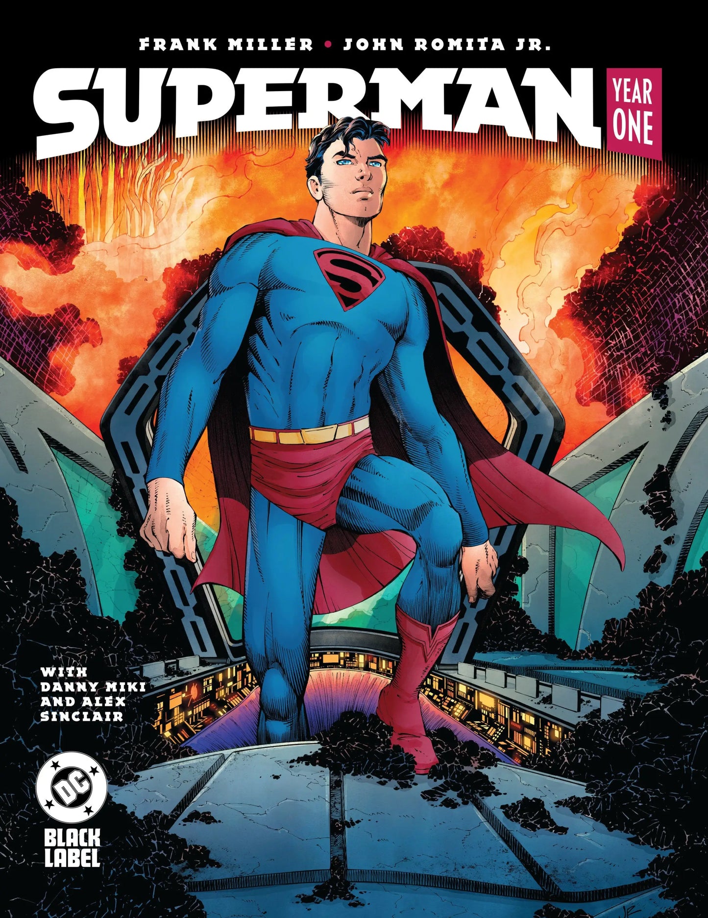 Superman Year One comic book cover featuring artwork by artist John Romita and Frank Miller
