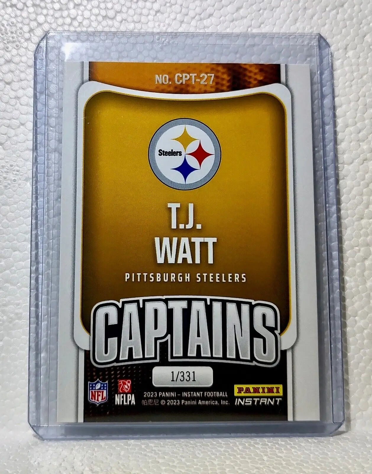 T.J. Watt 2023 Panini NFL Captain #27 Football Card Pittsburgh Steelers 1/331 - Football Card Single