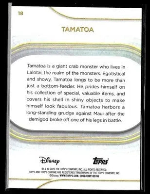 🌟 Tamatoa, 2025 Topps Chrome Disney #18 🌟 - Non-Sports Card Single
