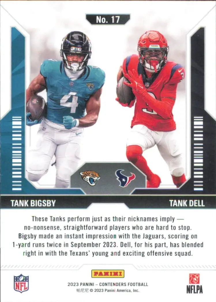 Tank Bigsby Tank Dell Rookie 2023 Panini Contenders Round Numbers #17 Football - Football Card Single