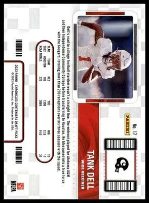 Tank Dell 2023 Panini Chronicles Draft Contenders College Ticket #17 Houston - Football Card Single
