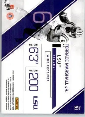 Terrace Marshall Jr. - 2021 Panini Chronicles Draft Picks - #91 - Football - Football Card Single
