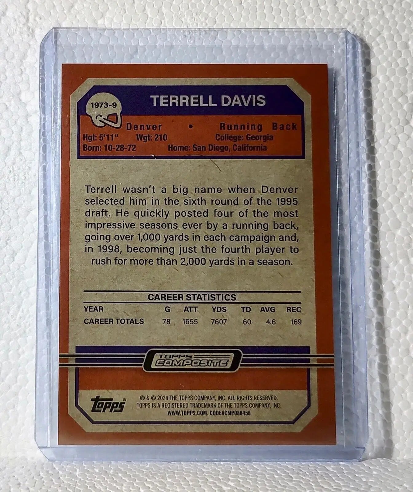 Terrell Davis 2023 Topps NFL #1973-9 Composite Football Card Denver Broncos