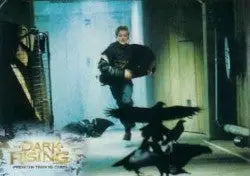 Person running with a dog in low light on The Seeker The Dark is Rising promo card