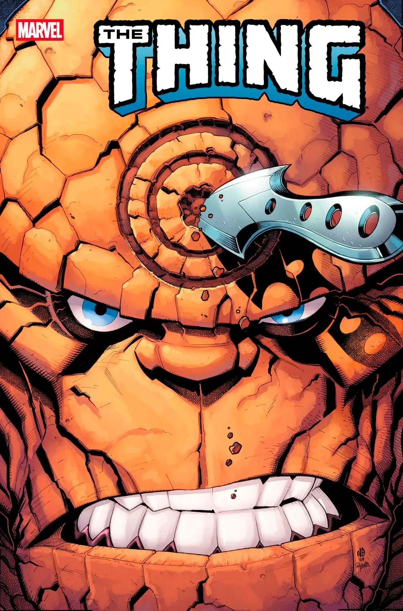 Comic book cover of The Thing #2 featuring Ben Grimm and hit men artwork