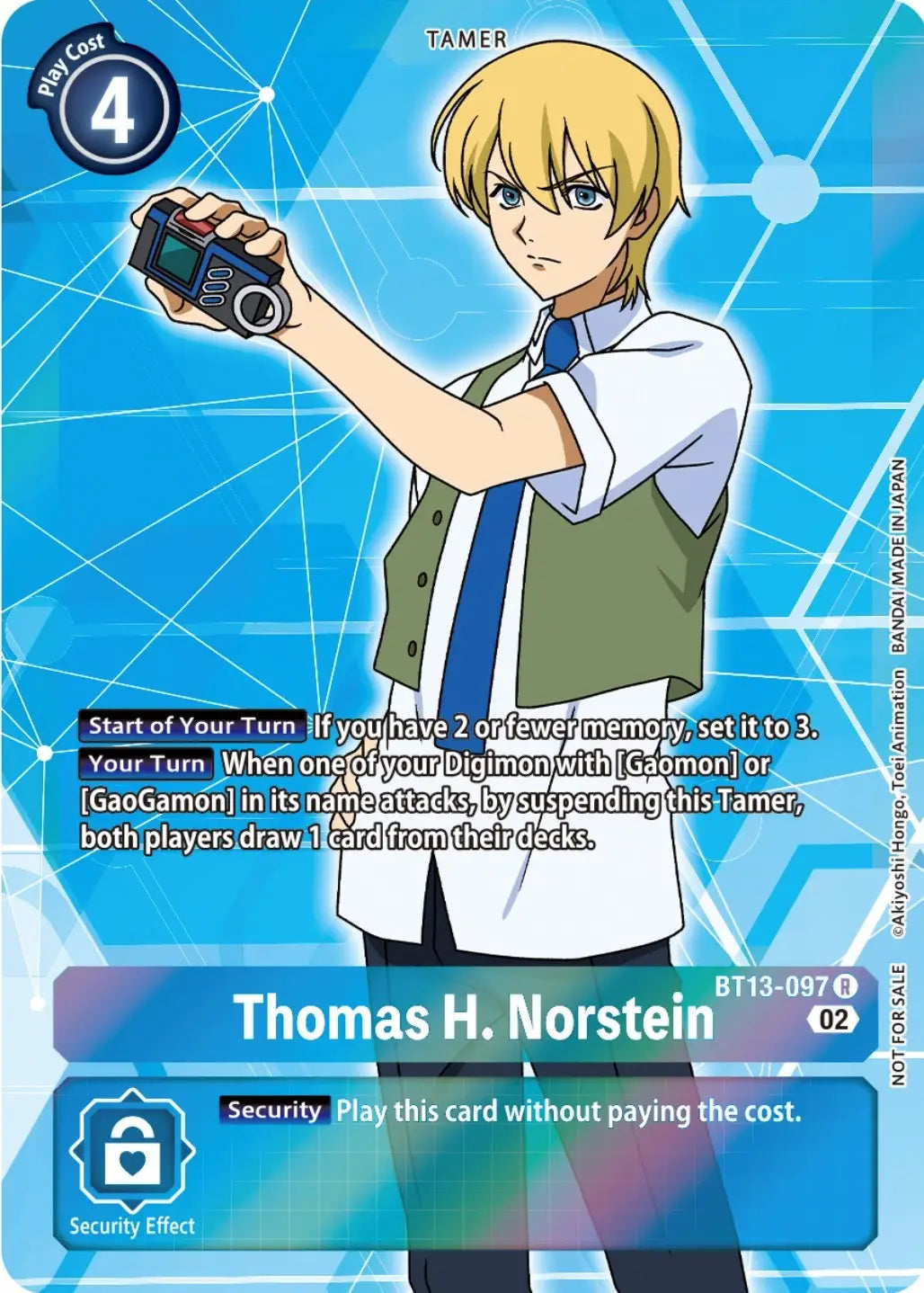 Trading card of Thomas H. Norstein from the Royal Knights Booster set