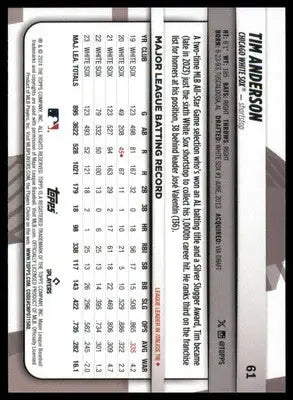 Tim Anderson 2024 Topps Big League #61 Chicago White Sox - Baseball Card Single