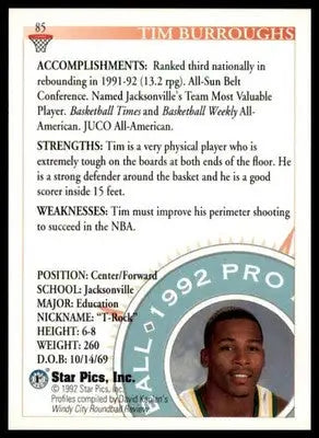 Tim Burroughs 1992 Star Pics #85 Jacksonville Dolphins - Other