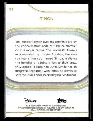 🌟 Timon, 2025 Topps Chrome Disney #98 🌟
