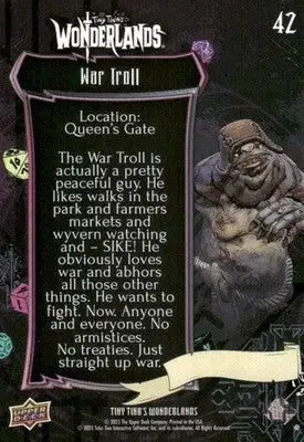 Tiny Tina’s Wonderlands Upper Deck War Troll #42 - Other