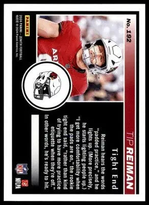 Tip Reiman Rookie 2024 Panini Zenith Retail #192 Arizona Cardinals - Football Card Single