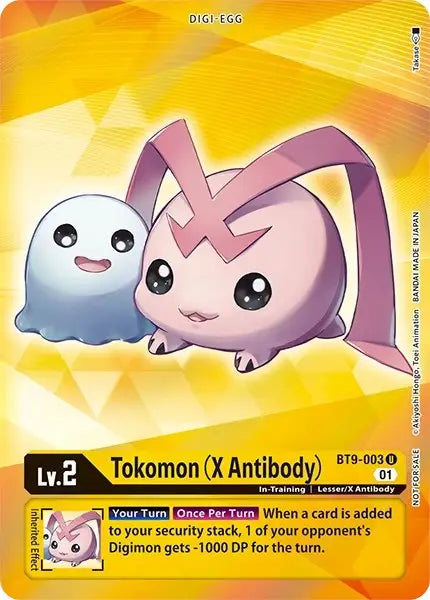 Digimon trading card of Tokomon X Antibody alternative art box topper from X Record
