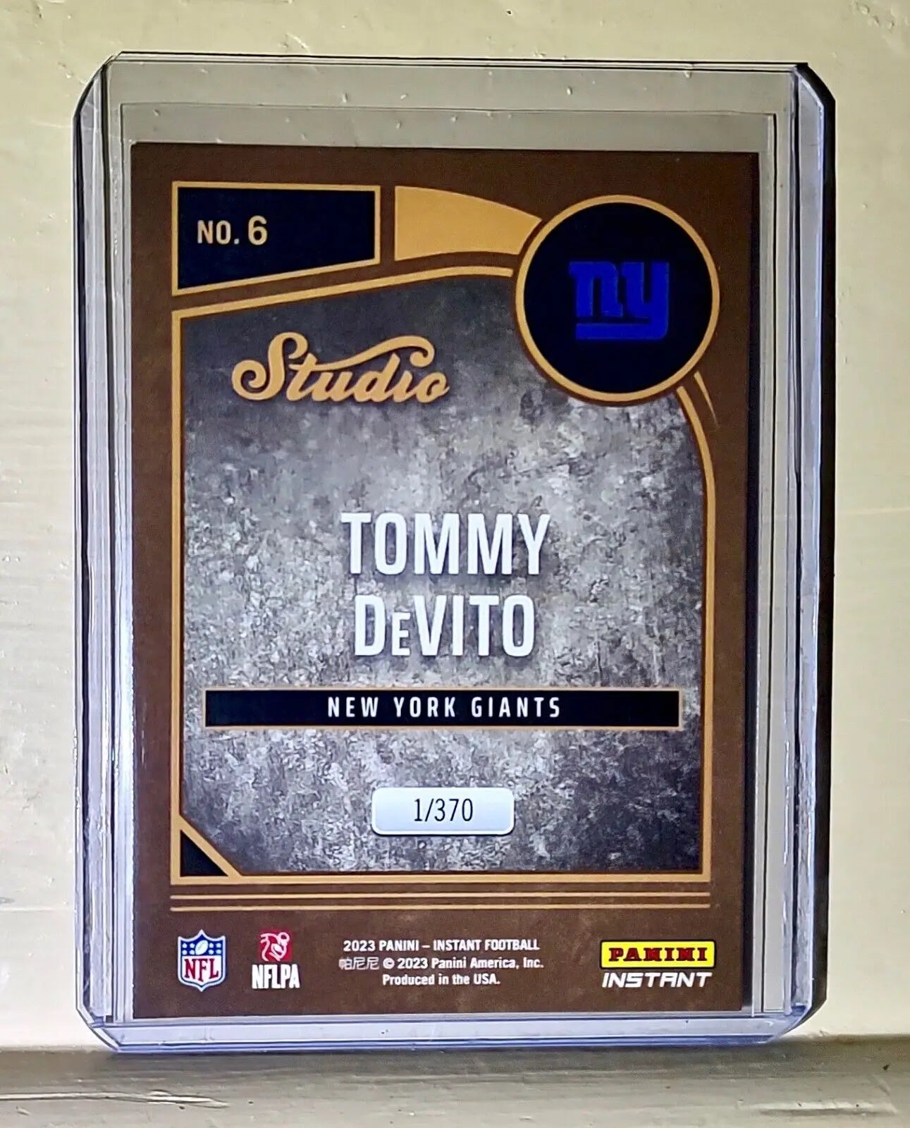 Tommy DeVito 2023 Panini NFL Studio Rookies #6 Rookie Card 1/370
