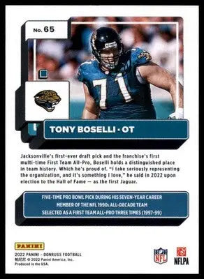 Tony Boselli 2022 Donruss #65 Jacksonville Jaguars - Football Card Single