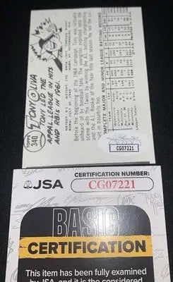 TONY OLIVA 1965 TOPPS CARD Copy SIGNED CARD JSA COA - Baseball Card Single