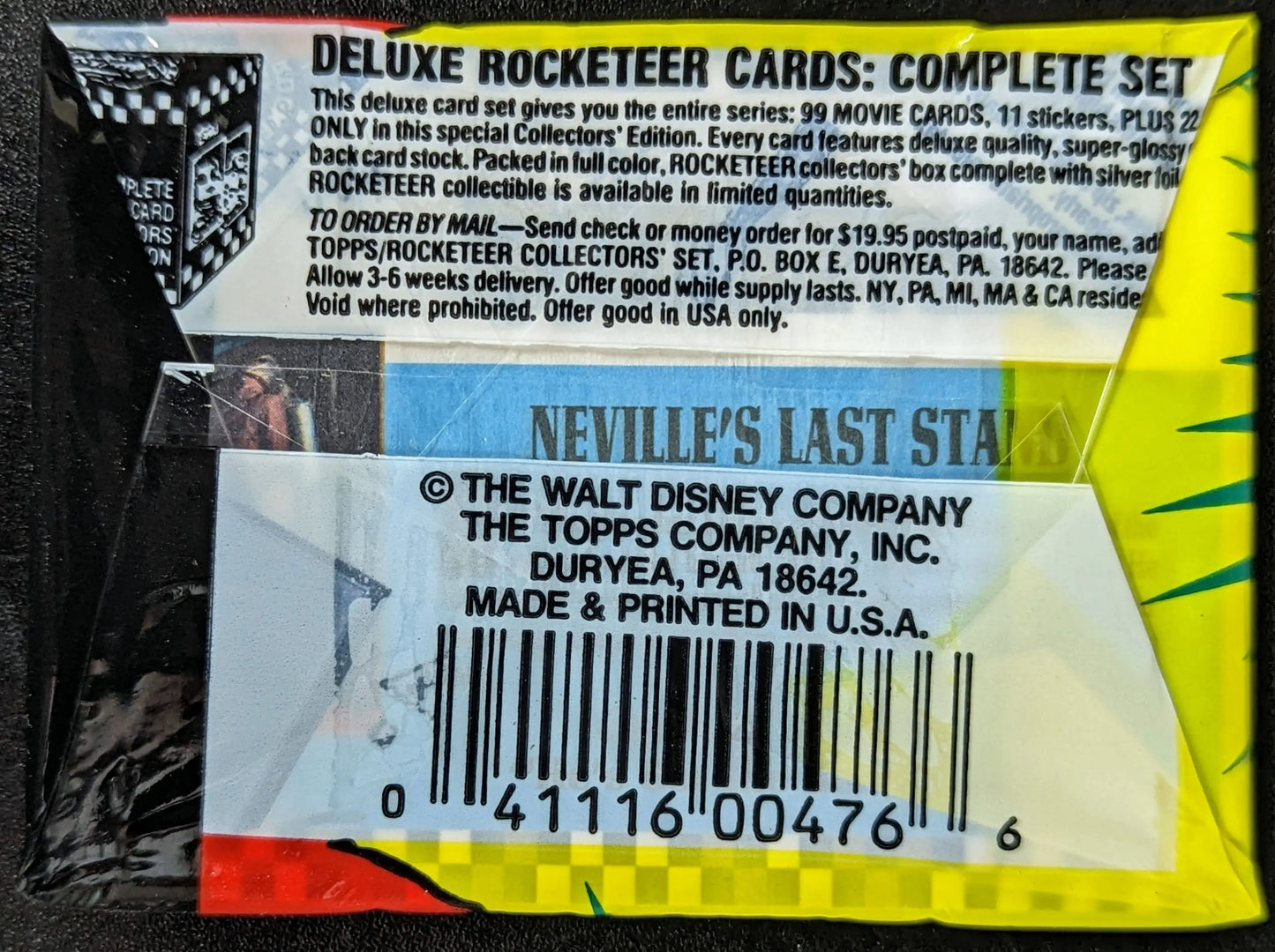 Topps 1991 Rocketeer Movie Trading Card Pack - Non-Sports Card Pack