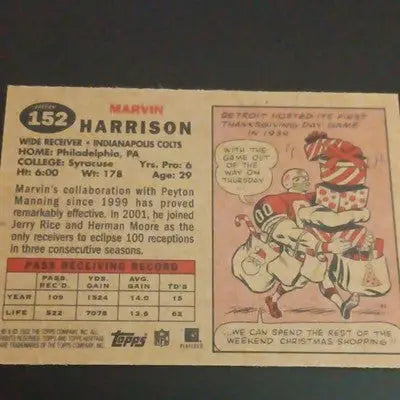 Topps 2002 Topps Heritage - Marvin Harrison #152. Indianapolis Colts. NFL. NRMT+ - Football Card Single