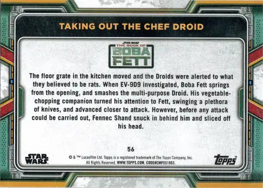 Red Parallel Trading Card depicting a Chef Droid attacked in Star Wars The Book of Boba Fett