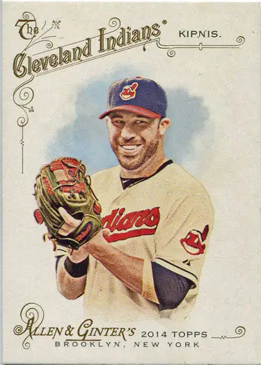 Baseball player Jason Kipnis in Cleveland Indians uniform on Topps Allen base card